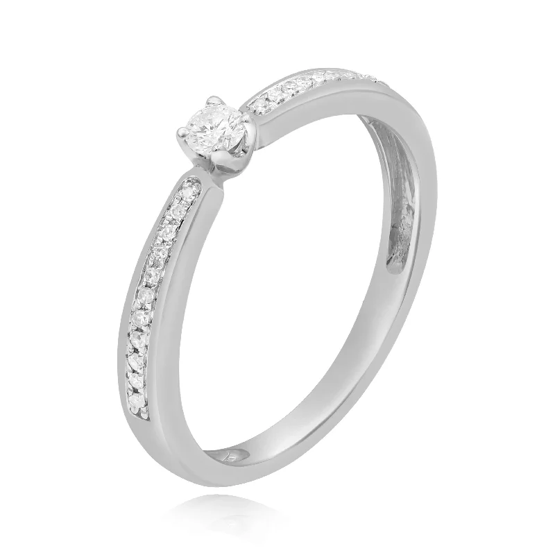 0.16ct Diamond Ring set in 14KT White Gold / JBBR44619A