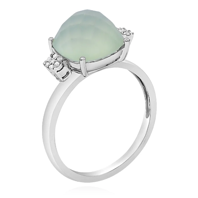 0.05ct Diamond and 4.71ct Prehnite Ring set in 14KT White Gold / RSC9441