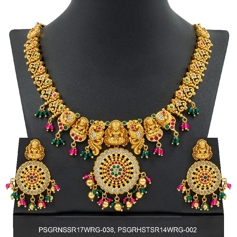 SRESHTA COLLECTION GERU NECKLACE WITH EARRING PSGRNSSR17WRG-038, PSGRHSTSR14WRG-002