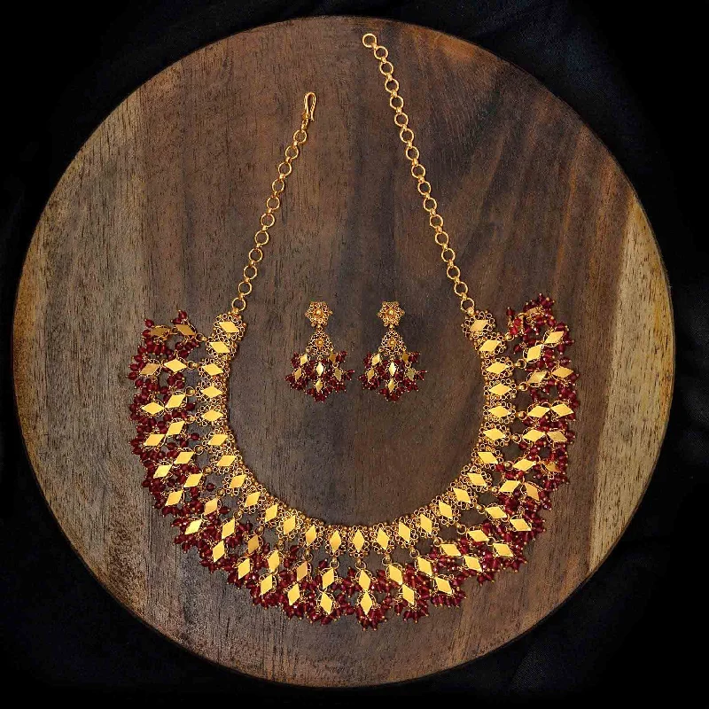 Sreshta Necklace With Earring PGGRNSSR1-0331 , PGGRHSTSR1-082