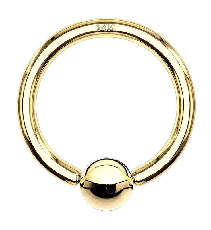 14kt Gold Captive Bead Ring