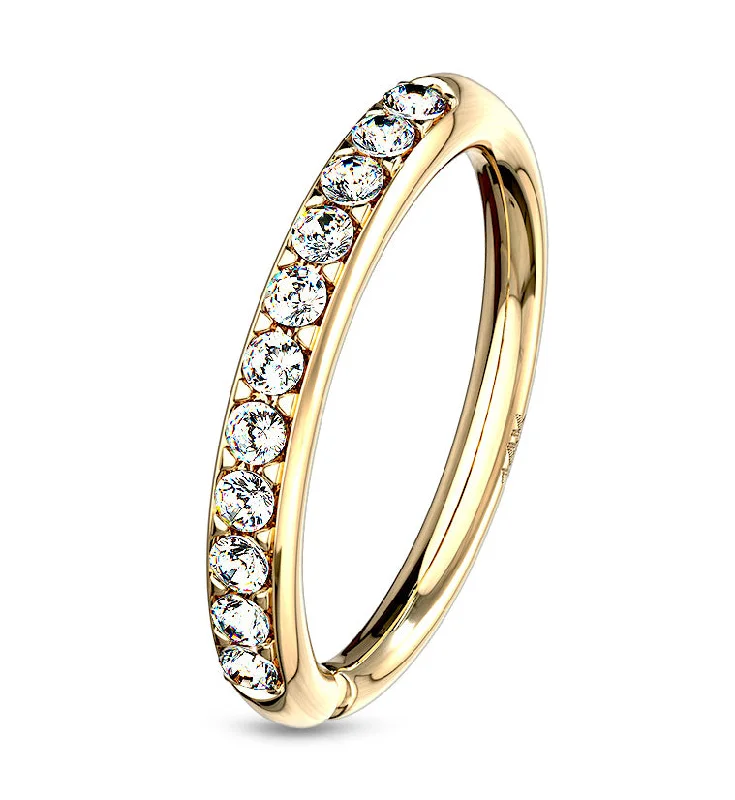 14kt Gold CZ Edge Seamless Hoop Ring