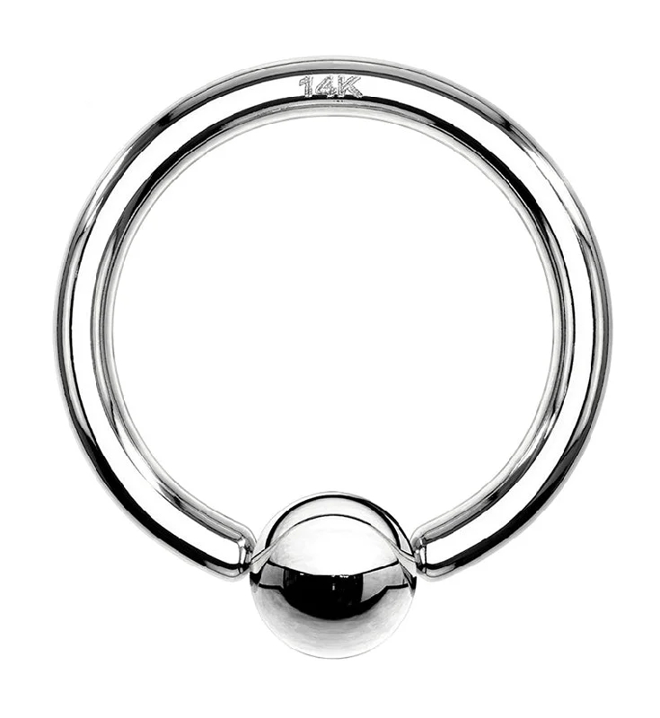 14kt White Gold Captive Bead Ring