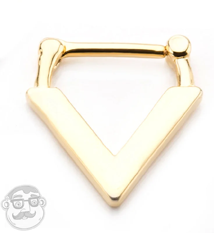 16G Gold PVD Cursor Stainless Steel Septum Clicker