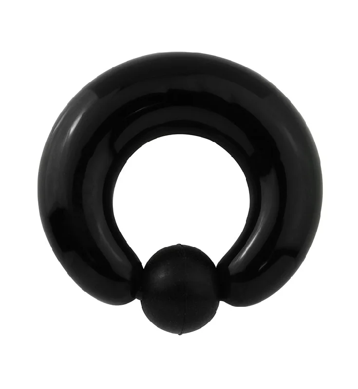 Black Glass Captive Ring