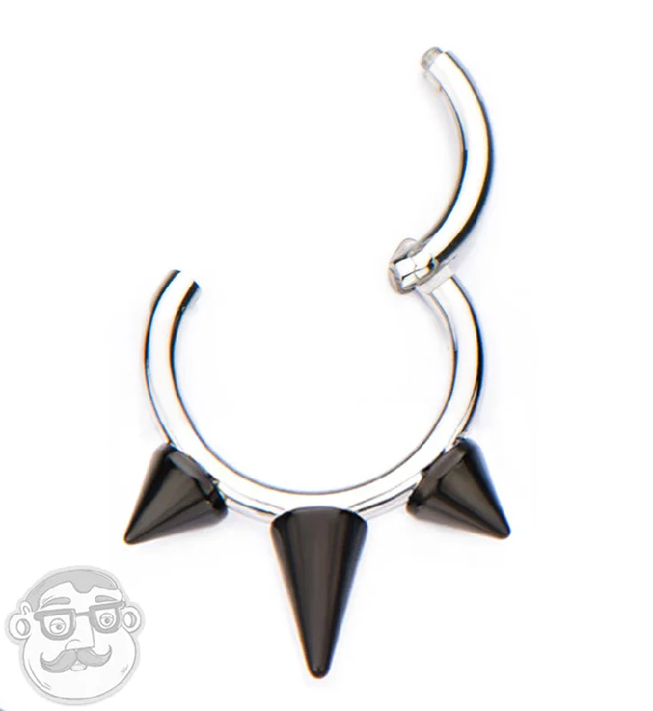 Black Spiked Hinged Segment Ring