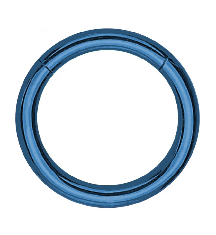 Blue PVD Hinged Stainless Steel Segment Hoop Ring