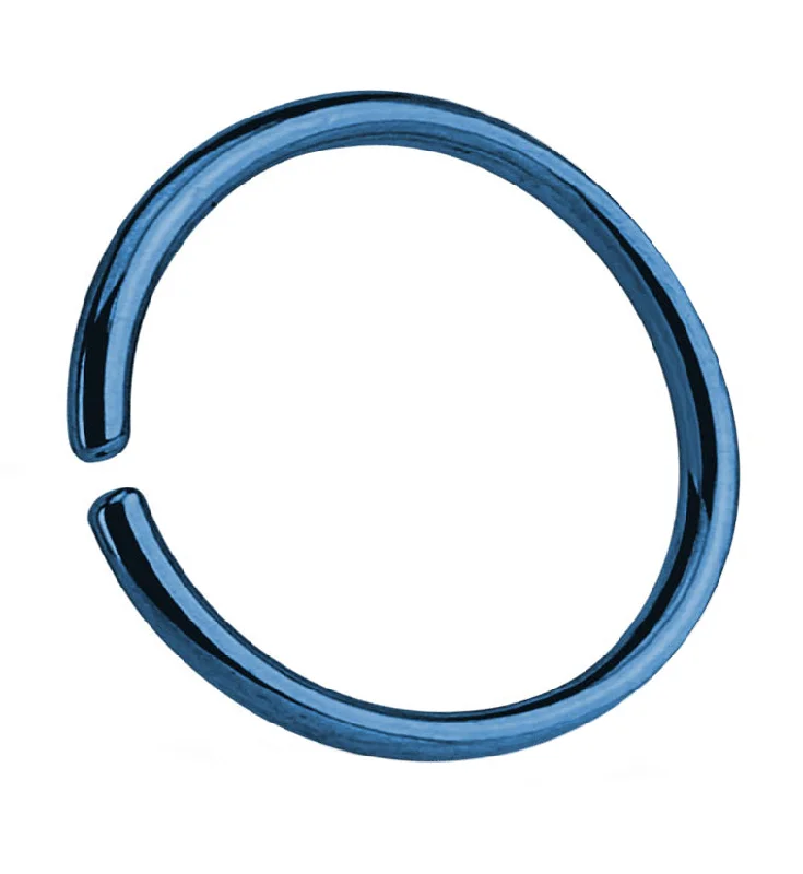 Blue Seamless Stainless Steel Hoop Ring