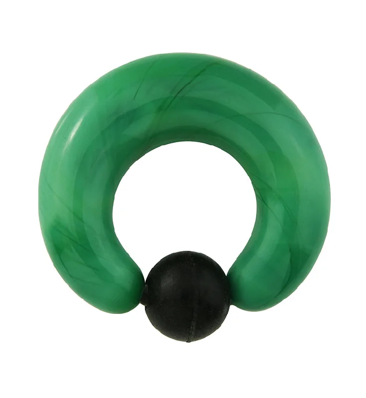 Green Glass Captive Ring