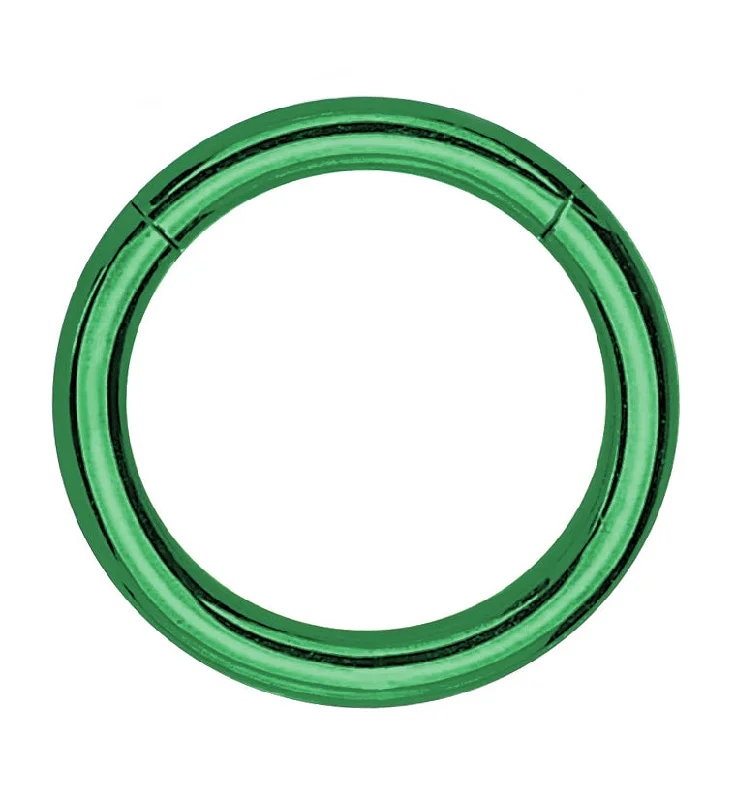 Green PVD Hinged Stainless Steel Segment Hoop Ring