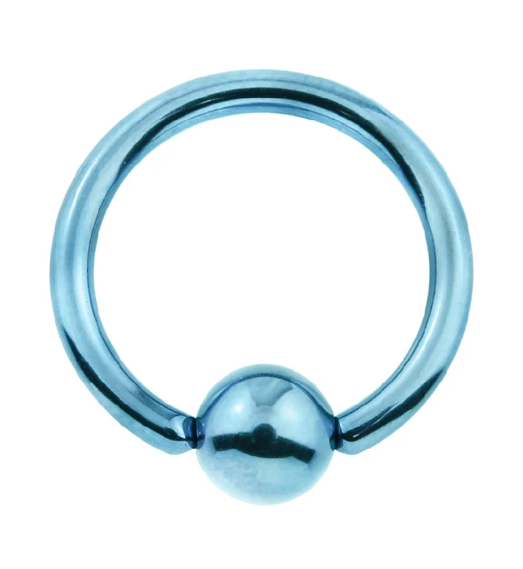 Light Blue Titanium Captive Ring