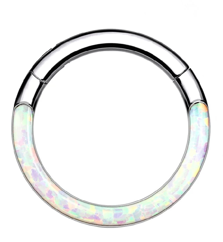 Opalite Frontal Titanium Hinged Segment Ring