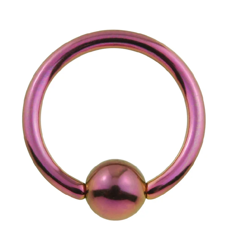 Anodized Pink Titanium Captive Ring