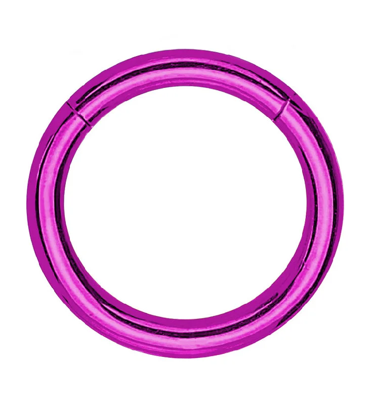 Purple PVD Hinged Stainless Steel Segment Hoop Ring