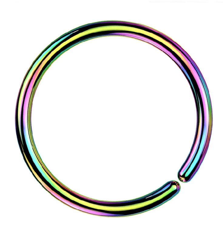 Rainbow PVD Titanium Annealed Seamless Hoop Ring