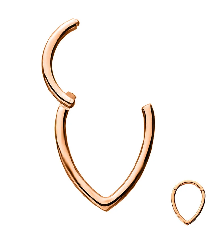 Rose Gold PVD Teardrop Hinged Segment Ring