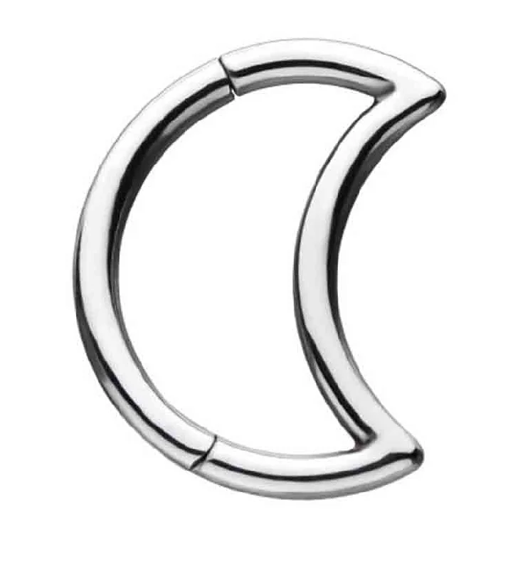 Titanium Crescent Moon Hinged Segment Ring