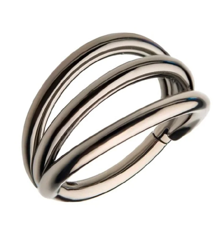 Triple Side Bar Titanium Hinged Segment Ring