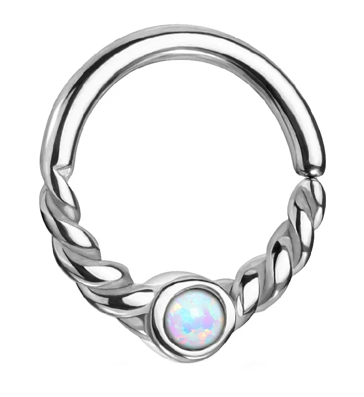 White Opalite Twine Seamless Ring