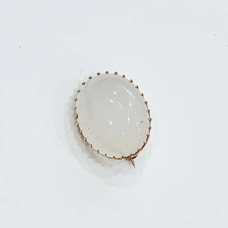 Estate Collection Brooch Antique Moonstone 10K Gold Pin