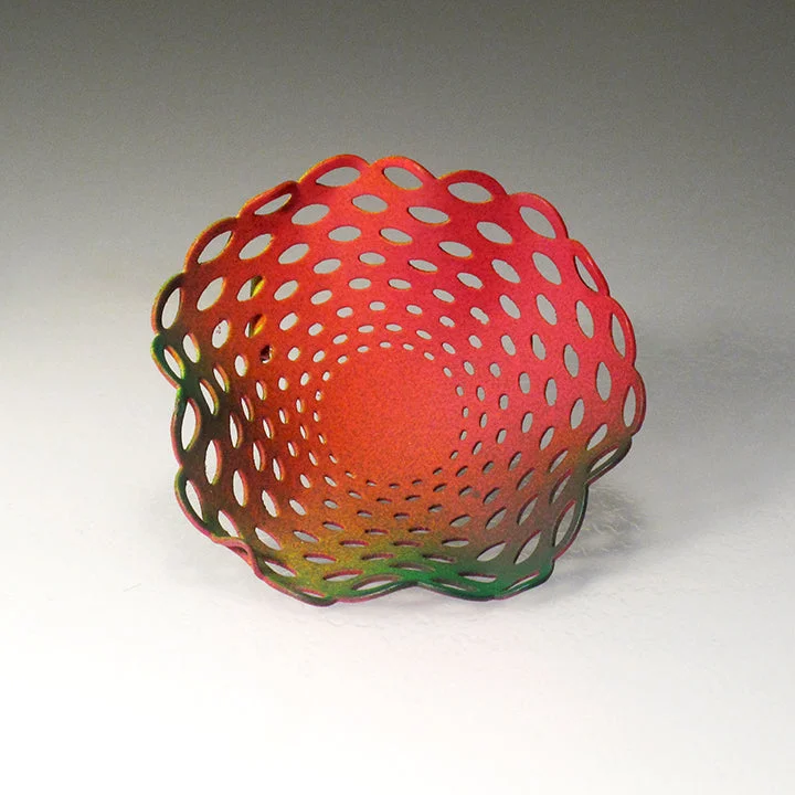 DoilyMoily Brooch - Red & Green Doily